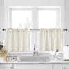imageNICETOWN Natural Linen Curtains ampamp Drapes for Windows 84 inch Long Rod Pocket ampamp Back Tab Thick Flax Semi Sheer Privacy Assured with Light Filtering for BedroomLiving Room W55 x L84 2 PiecesNatural