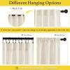 imageNICETOWN Natural Linen Curtains ampamp Drapes for Windows 84 inch Long Rod Pocket ampamp Back Tab Thick Flax Semi Sheer Privacy Assured with Light Filtering for BedroomLiving Room W55 x L84 2 PiecesNatural
