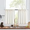 imageNICETOWN Natural Linen Curtains ampamp Drapes for Windows 84 inch Long Rod Pocket ampamp Back Tab Thick Flax Semi Sheer Privacy Assured with Light Filtering for BedroomLiving Room W55 x L84 2 PiecesLinen