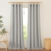 imageNICETOWN Natural Linen Curtains ampamp Drapes for Windows 84 inch Long Rod Pocket ampamp Back Tab Thick Flax Semi Sheer Privacy Assured with Light Filtering for BedroomLiving Room W55 x L84 2 PiecesGrey
