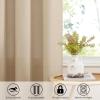 imageNICETOWN Natural Linen Curtains ampamp Drapes for Windows 84 inch Long Rod Pocket ampamp Back Tab Thick Flax Semi Sheer Privacy Assured with Light Filtering for BedroomLiving Room W55 x L84 2 PiecesTaupe