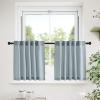 imageNICETOWN Natural Linen Curtains ampamp Drapes for Windows 84 inch Long Rod Pocket ampamp Back Tab Thick Flax Semi Sheer Privacy Assured with Light Filtering for BedroomLiving Room W55 x L84 2 PiecesStone Blue