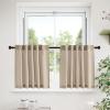 imageNICETOWN Natural Linen Curtains ampamp Drapes for Windows 84 inch Long Rod Pocket ampamp Back Tab Thick Flax Semi Sheer Privacy Assured with Light Filtering for BedroomLiving Room W55 x L84 2 PiecesAngora