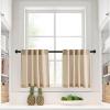 imageNICETOWN Natural Linen Curtains ampamp Drapes for Windows 84 inch Long Rod Pocket ampamp Back Tab Thick Flax Semi Sheer Privacy Assured with Light Filtering for BedroomLiving Room W55 x L84 2 PiecesTaupe