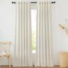 imageNICETOWN Natural Linen Curtains ampamp Drapes for Windows 84 inch Long Rod Pocket ampamp Back Tab Thick Flax Semi Sheer Privacy Assured with Light Filtering for BedroomLiving Room W55 x L84 2 PiecesNatural