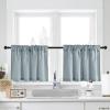 imageNICETOWN Natural Linen Curtains ampamp Drapes for Windows 84 inch Long Rod Pocket ampamp Back Tab Thick Flax Semi Sheer Privacy Assured with Light Filtering for BedroomLiving Room W55 x L84 2 PiecesStone Blue