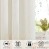 imageNICETOWN Natural Linen Curtains ampamp Drapes for Windows 84 inch Long Rod Pocket ampamp Back Tab Thick Flax Semi Sheer Privacy Assured with Light Filtering for BedroomLiving Room W55 x L84 2 PiecesLinen