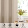 imageNICETOWN Natural Linen Curtains ampamp Drapes for Windows 84 inch Long Rod Pocket ampamp Back Tab Thick Flax Semi Sheer Privacy Assured with Light Filtering for BedroomLiving Room W55 x L84 2 PiecesAngora