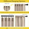 imageNICETOWN Natural Linen Curtains ampamp Drapes for Windows 84 inch Long Rod Pocket ampamp Back Tab Thick Flax Semi Sheer Privacy Assured with Light Filtering for BedroomLiving Room W55 x L84 2 PiecesAngora