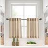 imageNICETOWN Natural Linen Curtains ampamp Drapes for Windows 84 inch Long Rod Pocket ampamp Back Tab Thick Flax Semi Sheer Privacy Assured with Light Filtering for BedroomLiving Room W55 x L84 2 PiecesTaupe