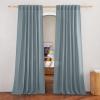 imageNICETOWN Natural Linen Curtains ampamp Drapes for Windows 84 inch Long Rod Pocket ampamp Back Tab Thick Flax Semi Sheer Privacy Assured with Light Filtering for BedroomLiving Room W55 x L84 2 PiecesStone Blue