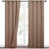 imageNICETOWN Sound Barrier 100 Blackout Divider Curtains 84quot Noise Heat and Cold Blocking Drapes with Felt Fabric Lining for Noise ReducingNurseryDaytime SleepBedroom White 2 PCs 52quot WideCappuccino