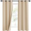 imageNICETOWN Sound Barrier 100 Blackout Divider Curtains 84quot Noise Heat and Cold Blocking Drapes with Felt Fabric Lining for Noise ReducingNurseryDaytime SleepBedroom White 2 PCs 52quot WideBiscotti Beige