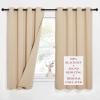 imageNICETOWN Sound Barrier 100 Blackout Divider Curtains 84quot Noise Heat and Cold Blocking Drapes with Felt Fabric Lining for Noise ReducingNurseryDaytime SleepBedroom White 2 PCs 52quot WideBiscotti Beige