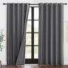 imageNICETOWN Sound Barrier 100 Blackout Divider Curtains 84quot Noise Heat and Cold Blocking Drapes with Felt Fabric Lining for Noise ReducingNurseryDaytime SleepBedroom White 2 PCs 52quot WideGrey