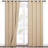 imageNICETOWN Sound Barrier 100 Blackout Divider Curtains 84quot Noise Heat and Cold Blocking Drapes with Felt Fabric Lining for Noise ReducingNurseryDaytime SleepBedroom White 2 PCs 52quot WideBiscotti Beige