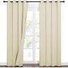 imageNICETOWN Sound Barrier 100 Blackout Divider Curtains 84quot Noise Heat and Cold Blocking Drapes with Felt Fabric Lining for Noise ReducingNurseryDaytime SleepBedroom White 2 PCs 52quot WideBeige