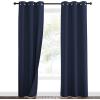 imageNICETOWN Sound Barrier 100 Blackout Divider Curtains 84quot Noise Heat and Cold Blocking Drapes with Felt Fabric Lining for Noise ReducingNurseryDaytime SleepBedroom White 2 PCs 52quot WideNavy