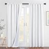 imageNICETOWN Sound Barrier 100 Blackout Divider Curtains 84quot Noise Heat and Cold Blocking Drapes with Felt Fabric Lining for Noise ReducingNurseryDaytime SleepBedroom White 2 PCs 52quot WidePure White Back Tab