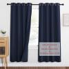 imageNICETOWN Sound Barrier 100 Blackout Divider Curtains 84quot Noise Heat and Cold Blocking Drapes with Felt Fabric Lining for Noise ReducingNurseryDaytime SleepBedroom White 2 PCs 52quot WideNavy