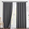 imageNICETOWN Sound Barrier 100 Blackout Divider Curtains 84quot Noise Heat and Cold Blocking Drapes with Felt Fabric Lining for Noise ReducingNurseryDaytime SleepBedroom White 2 PCs 52quot WideGrey Back Tab