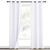 imageNICETOWN Sound Barrier 100 Blackout Divider Curtains 84quot Noise Heat and Cold Blocking Drapes with Felt Fabric Lining for Noise ReducingNurseryDaytime SleepBedroom White 2 PCs 52quot WidePure White