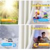 imageNICETOWN Sound Barrier 100 Blackout Divider Curtains 84quot Noise Heat and Cold Blocking Drapes with Felt Fabric Lining for Noise ReducingNurseryDaytime SleepBedroom White 2 PCs 52quot WideGrommet  Greyish White Linen