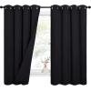 imageNICETOWN Sound Barrier 100 Blackout Divider Curtains 84quot Noise Heat and Cold Blocking Drapes with Felt Fabric Lining for Noise ReducingNurseryDaytime SleepBedroom White 2 PCs 52quot WideBlack