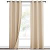 imageNICETOWN Sound Barrier 100 Blackout Divider Curtains 84quot Noise Heat and Cold Blocking Drapes with Felt Fabric Lining for Noise ReducingNurseryDaytime SleepBedroom White 2 PCs 52quot WideBiscotti Beige