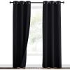imageNICETOWN Sound Barrier 100 Blackout Divider Curtains 84quot Noise Heat and Cold Blocking Drapes with Felt Fabric Lining for Noise ReducingNurseryDaytime SleepBedroom White 2 PCs 52quot WideBlack