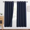 imageNICETOWN Sound Barrier 100 Blackout Divider Curtains 84quot Noise Heat and Cold Blocking Drapes with Felt Fabric Lining for Noise ReducingNurseryDaytime SleepBedroom White 2 PCs 52quot WideNavy