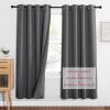 imageNICETOWN Sound Barrier 100 Blackout Divider Curtains 84quot Noise Heat and Cold Blocking Drapes with Felt Fabric Lining for Noise ReducingNurseryDaytime SleepBedroom White 2 PCs 52quot WideGrey
