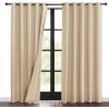 imageNICETOWN Sound Barrier 100 Blackout Divider Curtains 84quot Noise Heat and Cold Blocking Drapes with Felt Fabric Lining for Noise ReducingNurseryDaytime SleepBedroom White 2 PCs 52quot WideBiscotti Beige
