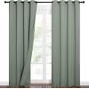 imageNICETOWN Sound Barrier 100 Blackout Divider Curtains 84quot Noise Heat and Cold Blocking Drapes with Felt Fabric Lining for Noise ReducingNurseryDaytime SleepBedroom White 2 PCs 52quot WideGreyish Green
