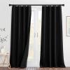 imageNICETOWN Sound Barrier 100 Blackout Divider Curtains 84quot Noise Heat and Cold Blocking Drapes with Felt Fabric Lining for Noise ReducingNurseryDaytime SleepBedroom White 2 PCs 52quot WideBlack Back Tab