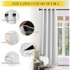 imageNICETOWN Sound Barrier 100 Blackout Divider Curtains 84quot Noise Heat and Cold Blocking Drapes with Felt Fabric Lining for Noise ReducingNurseryDaytime SleepBedroom White 2 PCs 52quot WideGrommet  Natural Linen