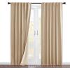 imageNICETOWN Sound Barrier 100 Blackout Divider Curtains 84quot Noise Heat and Cold Blocking Drapes with Felt Fabric Lining for Noise ReducingNurseryDaytime SleepBedroom White 2 PCs 52quot WideBiscotti Beige Back Tab