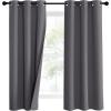 imageNICETOWN Sound Barrier 100 Blackout Divider Curtains 84quot Noise Heat and Cold Blocking Drapes with Felt Fabric Lining for Noise ReducingNurseryDaytime SleepBedroom White 2 PCs 52quot WideGrey