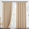 imageNICETOWN Sound Barrier 100 Blackout Divider Curtains 84quot Noise Heat and Cold Blocking Drapes with Felt Fabric Lining for Noise ReducingNurseryDaytime SleepBedroom White 2 PCs 52quot WideBiscotti Beige Back Tab