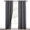 imageNICETOWN Sound Barrier 100 Blackout Divider Curtains 84quot Noise Heat and Cold Blocking Drapes with Felt Fabric Lining for Noise ReducingNurseryDaytime SleepBedroom White 2 PCs 52quot WideGrey