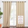 imageNICETOWN Sound Barrier 100 Blackout Divider Curtains 84quot Noise Heat and Cold Blocking Drapes with Felt Fabric Lining for Noise ReducingNurseryDaytime SleepBedroom White 2 PCs 52quot WideBiscotti Beige