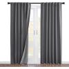 imageNICETOWN Sound Barrier 100 Blackout Divider Curtains 84quot Noise Heat and Cold Blocking Drapes with Felt Fabric Lining for Noise ReducingNurseryDaytime SleepBedroom White 2 PCs 52quot WideGrey Back Tab