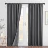 imageNICETOWN Sound Barrier 100 Blackout Divider Curtains 84quot Noise Heat and Cold Blocking Drapes with Felt Fabric Lining for Noise ReducingNurseryDaytime SleepBedroom White 2 PCs 52quot WideGrey Back Tab