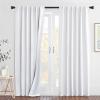 imageNICETOWN Sound Barrier 100 Blackout Divider Curtains 84quot Noise Heat and Cold Blocking Drapes with Felt Fabric Lining for Noise ReducingNurseryDaytime SleepBedroom White 2 PCs 52quot WidePure White Back Tab