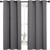 imageNICETOWN Thermal Insulated Grommet Blackout Curtains for Bedroom 2 Panels W42 x L63 Inch Grey