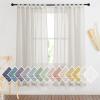 imageNICETOWN White Linen Curtains 84 inch Length Tab Top Soft Semi Sheer Flax Window Treatments Privacy with Light Filtering Vertical Drapes for BedroomLiving Room W52 x L84 2 PanelsNatural
