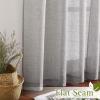 imageNICETOWN White Linen Curtains 84 inch Length Tab Top Soft Semi Sheer Flax Window Treatments Privacy with Light Filtering Vertical Drapes for BedroomLiving Room W52 x L84 2 PanelsCharcoal Grey