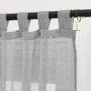 imageNICETOWN White Linen Curtains 84 inch Length Tab Top Soft Semi Sheer Flax Window Treatments Privacy with Light Filtering Vertical Drapes for BedroomLiving Room W52 x L84 2 PanelsGrey