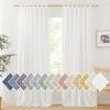 imageNICETOWN White Linen Curtains 84 inch Length Tab Top Soft Semi Sheer Flax Window Treatments Privacy with Light Filtering Vertical Drapes for BedroomLiving Room W52 x L84 2 PanelsIvory