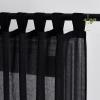 imageNICETOWN White Linen Curtains 84 inch Length Tab Top Soft Semi Sheer Flax Window Treatments Privacy with Light Filtering Vertical Drapes for BedroomLiving Room W52 x L84 2 PanelsBlack